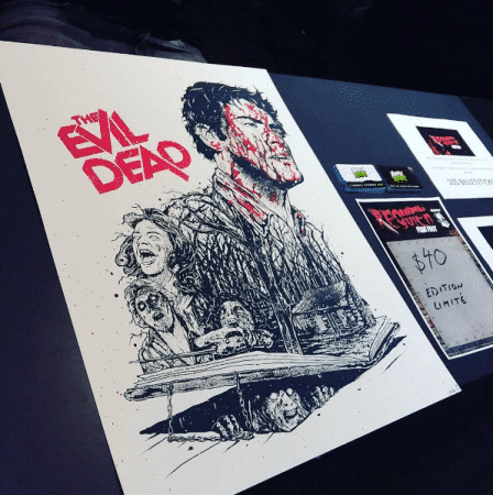 L'affiche de The Evil Dead exclusive au Requiem Fear Fest conçue par Happy Brawl. Via @mathias_art sur instagram